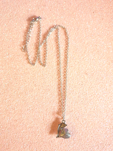 🐬💗Sweet Blue Rhinestone Dolphin Charm Pendant Silver Tone Necklace💗🐬 - Picture 5 of 9