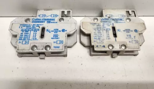 LOT OF 2 GUARANTEED! CUTLER-HAMMER 6A 600V SIDE AUXILIARY CONTACTS C320KGS1