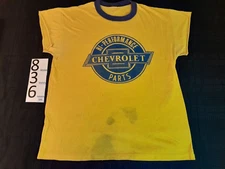 Vintage Chevrolet Hi-Performance Parts Yellow & Blue Collar T-Shirt