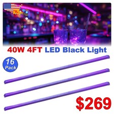4FT 40W Linkable T8 Black Light Bar Ceiling Mount Fixture for DJ Stage Party