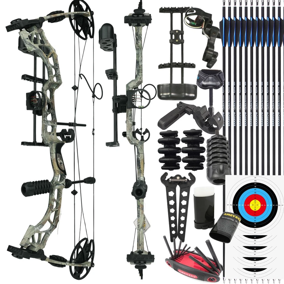 Archery Compound Bow Arrows Set 35-70lbs Adjustable Shooting Let Off 85% Hunting - Image 3 of 4