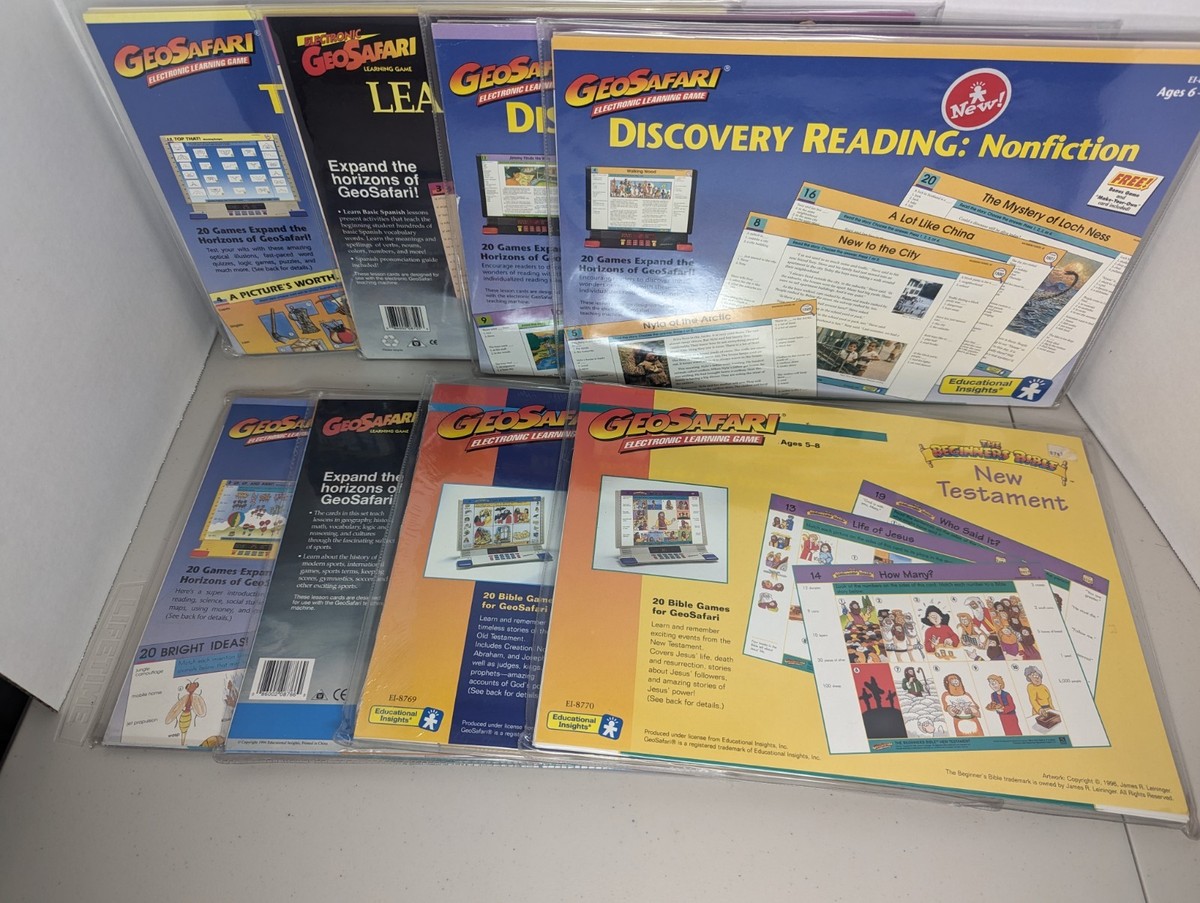 Lot Of GeoSafari Electronic Learning System Game Card Sets Complete