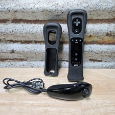 OEM Wii Remote Controller Black Nunchuck WiiMotion Plus Adapter Silicone Sleeves