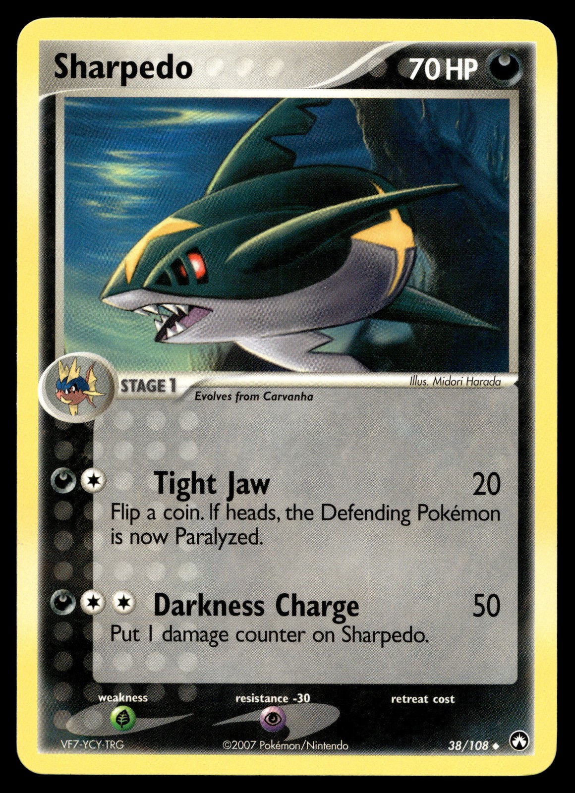 Sharpedo Pokemon Power Keepers 38/108 LP