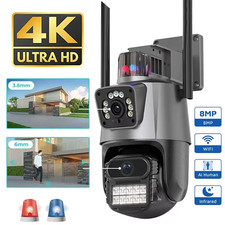 Outdoor Wifi PTZ Camera 4K 8MP HD Dual-Lens Dual Screen Camera AI Auto Tracking