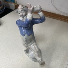 Lladro Type Figurine Circus Clown With Concertina And Large Ball   REX Valencia