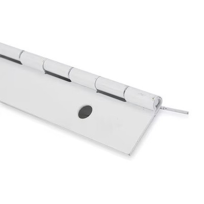 Piano Hinge, Steel, Full Surface Mounting, 5/8 In Leaf W X 72 In Leaf H, White