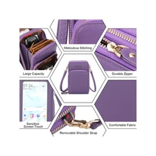 Cell Phone Purse   Mid Size PU Leather Wallet Zip Handbag Crossbody Shoulder Bag