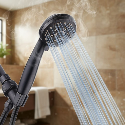 #ad Luxury High Pressure 6 Setting Handheld Shower Head in Oil Rubbed Bronze Finish $52.79