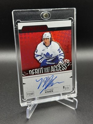 Matthew Knies RC Auto /99 Debut Ticket Access 2023-24 UD Credentials Toronto
