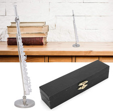 Miniature Flute, Mini Musical Instrument Model Copper Miniature Flute with Stand
