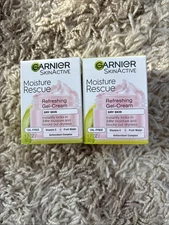 2X Garnier Skin Active Moisture Rescue Refreshing Gel Cream Dry Skin 1.7 oz. ea