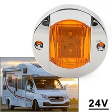 Yellow Round 12V LED Side Marker Trailer Lights For Truck Trailer RV Boat, 1pcs