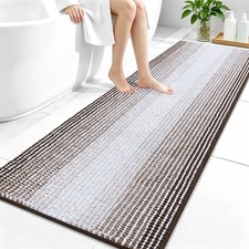 OLANLY Bathroom Runner Rugs 59x24, Extra Soft Absorbent 59" X 24", Brown