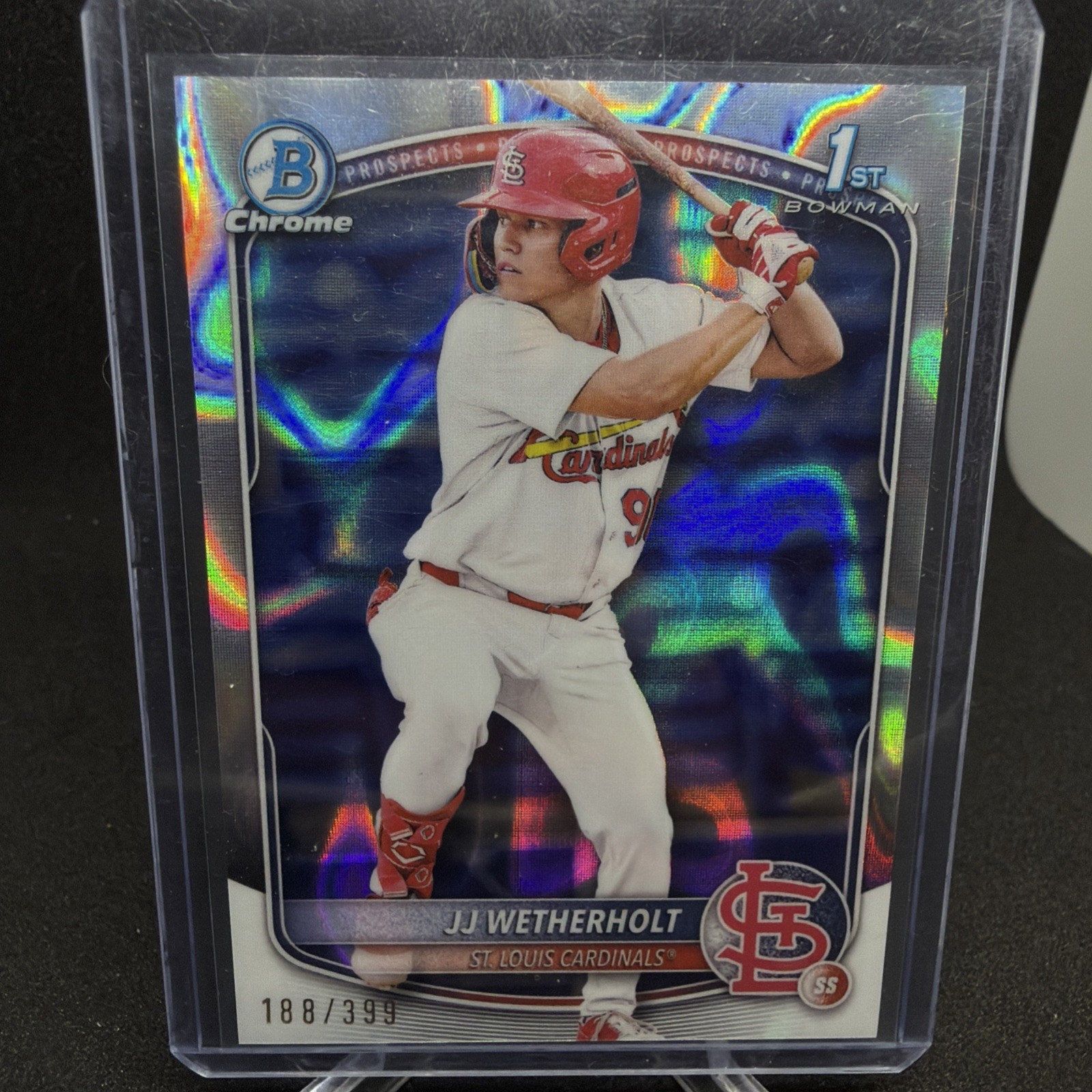 2025 Bowman Chrome JJ WETHERHOLT 1st Bowman Lava Refractor #/399 CARDINALS