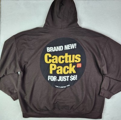 Cactus Jack by Travis Scott x McDonalds Cactus Pack Sticker Hoodie Brown 2XL