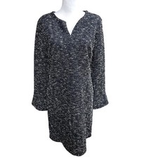 Ann Taylor Blue and White Long Sleeve Dress Size 8