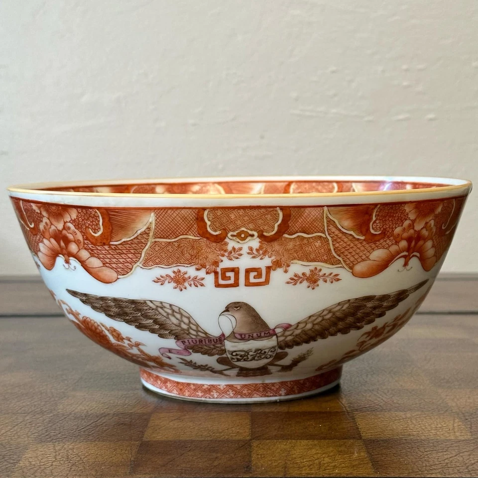 Большая оранжевая чаша с американским орлом FITZHUGH 1815 - Изображение 3 из 4