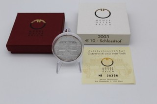 PRAGER: Österreich 10 Euro 2003 SchlossHof Silber [B3]#k