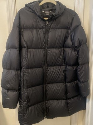 Eddie Bauer Jacket Women XXL Down EB550 Puffer Coat Luna Peak Parka Hooded Black