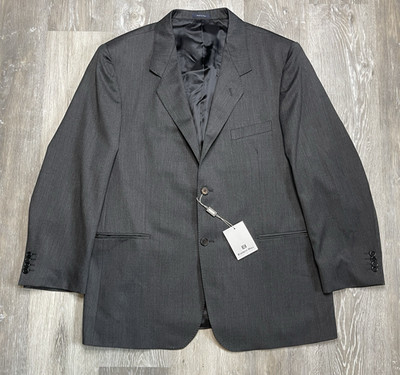 Everett Hall NEW Made In Italy Blazer Jacket Mens 48R Gray Wool Two Buttons