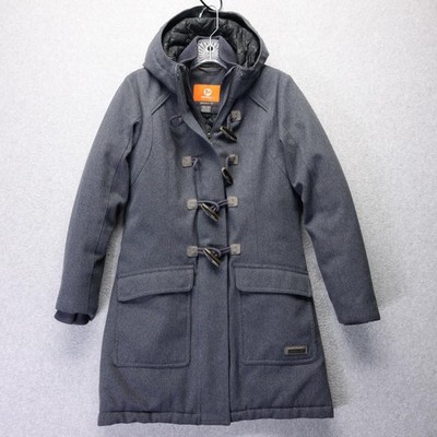 Merrell Coat Womens XS Gray Duffle Toggle Hooded Quilted Parka Select Warm+Day