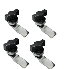 4pcs Black Thumb Operated Offset Cam Lock, Machine Cabinet Drawer Security Latch
