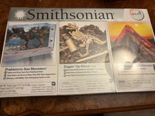 Smithsonian Prehistoric Sea Monsters, Diggin' Up Dinos T Rex, Giant Volcano NEW