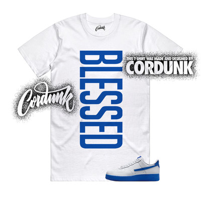 Air Force 1 Game Royal Blue White Hyper Dunk Low T Shirt Match VERTBLS