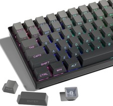 XVX PBT Gradient Gray Keycaps - Side Printed, Double Shot Shine Through, Minimal