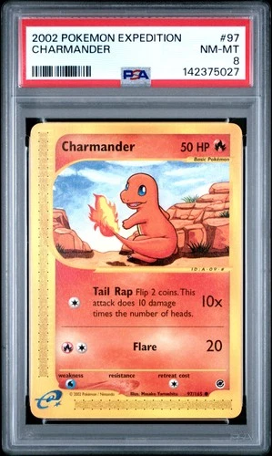 2002 POKEMON EXPEDITION #97 CHARMANDER PSA 8