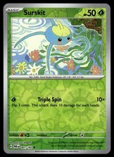 Surskit 001/182 Common Paradox Rift Pokemon Reverse Holo Near Mint