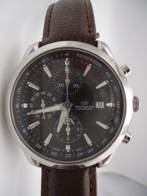 PHILIP WATCH Co. Swiss Automatic Chronograph W/ Valjoux 7750 Movement Runs Well