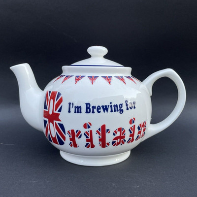 I'M BREWING for England Queens Keramik Traditionelle Teekanne Teekanne Coffee Pot Neu