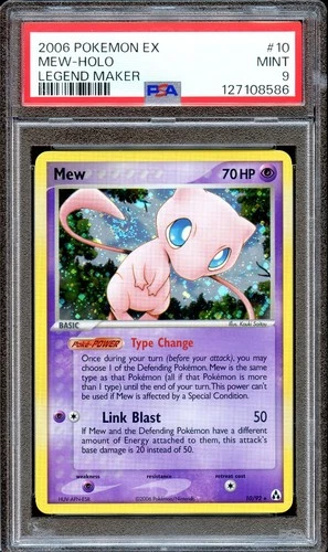 PSA 9 Mew 10/92 EX Legend Maker Pokemon Card Holo MINT