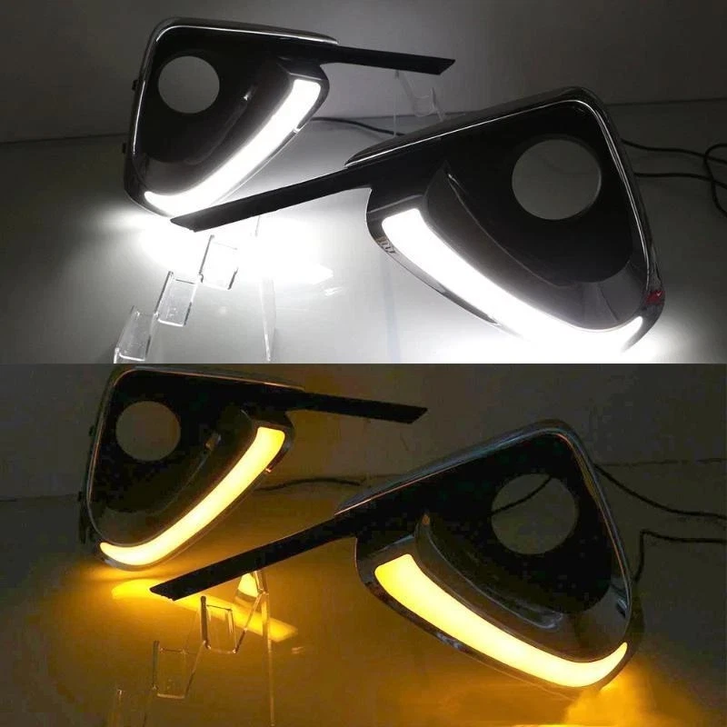2PCS LED Daytime Running Lights Fog Light Covers For Toyota Fortuner 2017-2018 - image 2 of 4