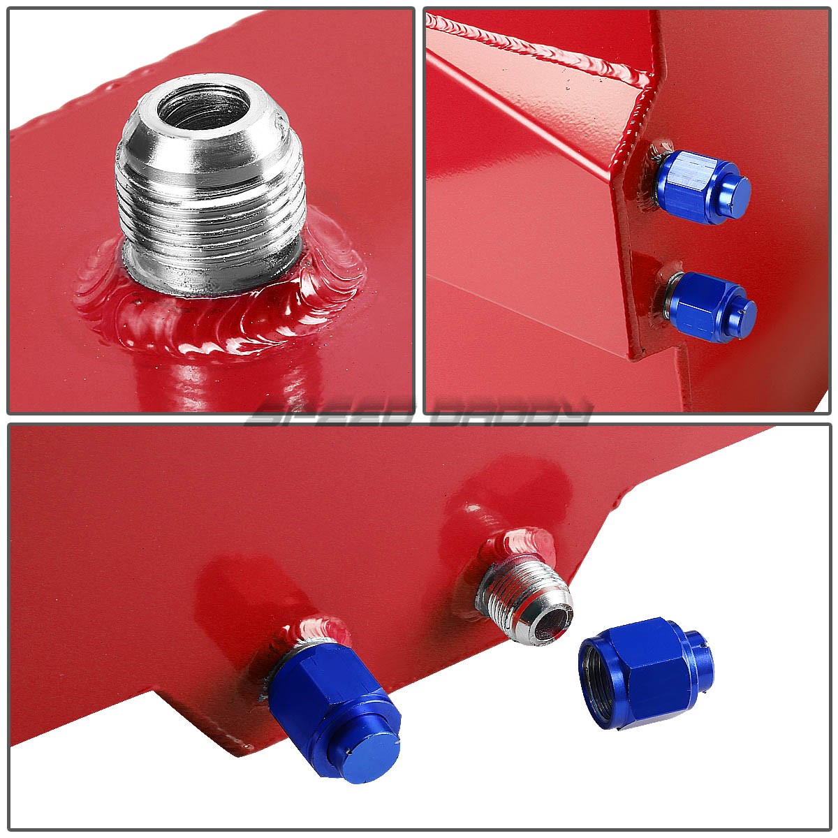 15 GALLON/57L ALUMINUM FUEL CELL TANK+FEED LINE KIT+1:1 PRESSURE REGULATOR RED