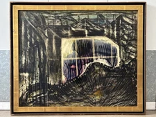 🔥 Unusual Vintage 60s Mid Century ABSTRACT Modern LONDON Cityscape Oil Painting