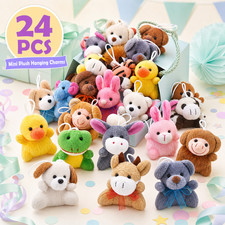 24 Pack Mini Plush Animal Charms 2 Small Stuf...