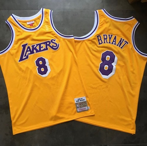 Los Angeles Lakers Kobe Bryant 8 gold retro vintage basketball jersey