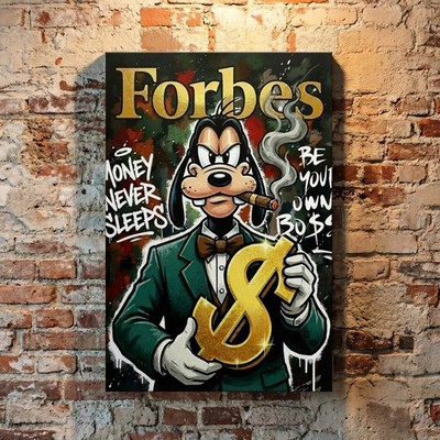 Goofy Wandbild Forbes Business Kunst. Acrylglas, Leinwand, Poster, Pop Art