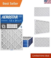 MERV 13 Pleated Air Filter 6 Pack | Superior Allergen Protection 11.75"x23.75"