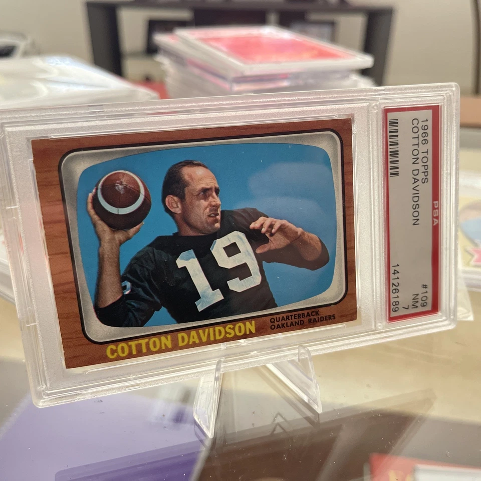 1966 Topps #109 Cotton Davidson PSA 8 NM-MT Oakland Raiders - Image 2 of 3