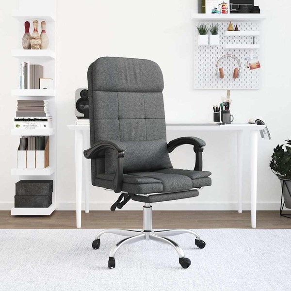 BüRostuhl Massagefunktion Drehstuhl Schreibtischstuhl Chefsessel Stoff vidaXL-image