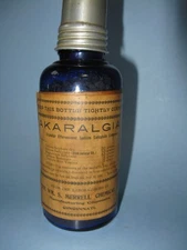 Antique Cork Top Medicine Bottles, Akaralgia Effervescent,