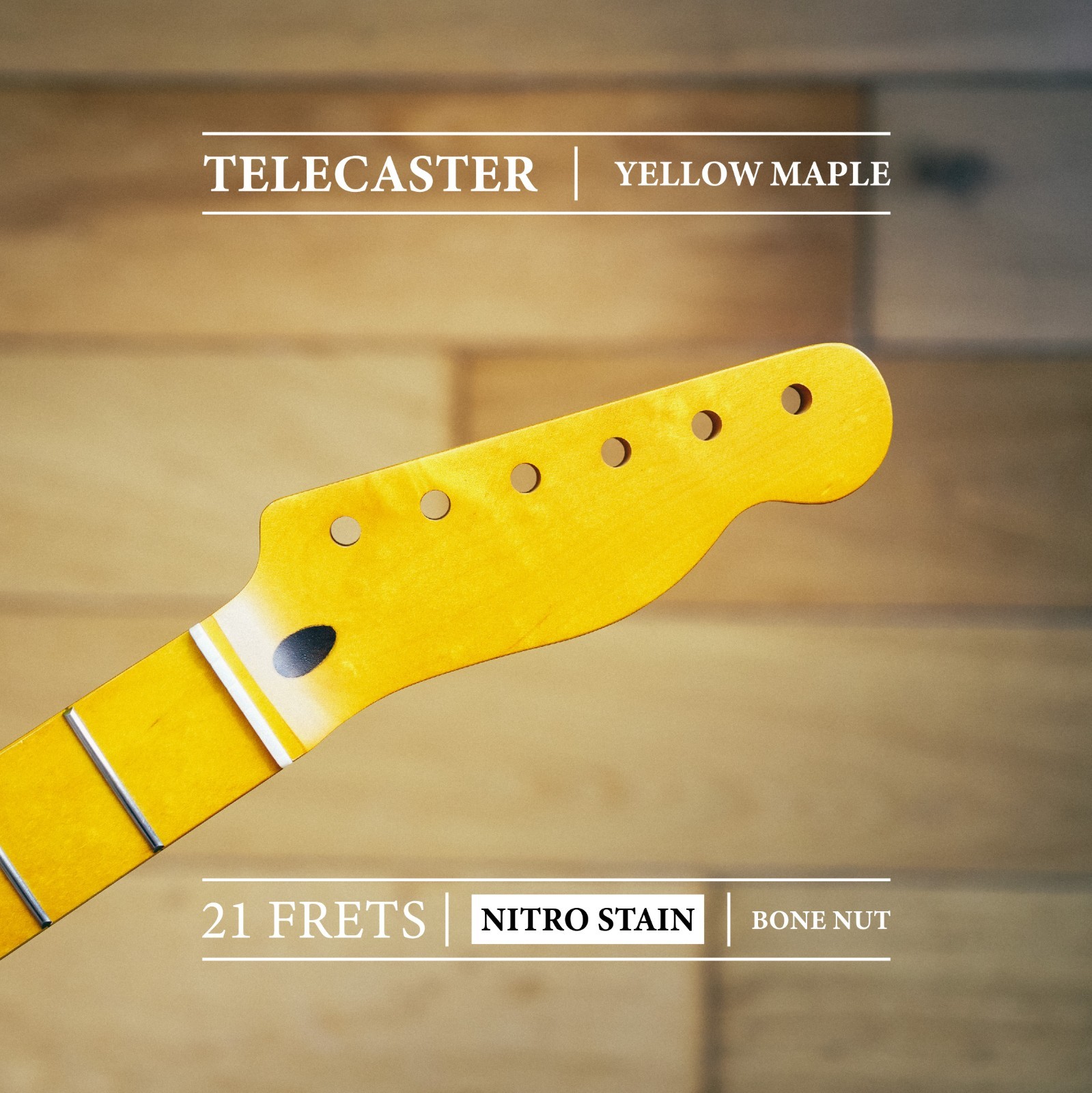 Collo Telecaster in Acero Giallo con 21 Tasti