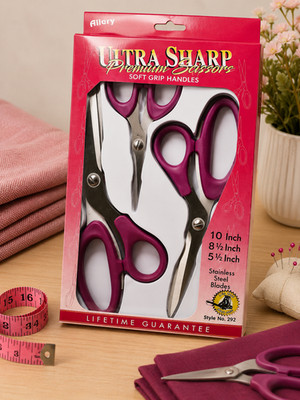 Allary #292 3 Stück Ultra Scharfe Premium Scheren, Softgrip Griffe, Lila