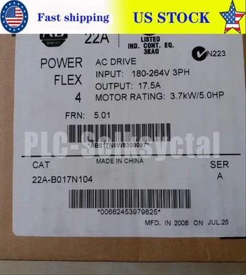 Allen-Bradley 22A-B017N104 Power Flex 4 3.7 kW 5 HP AC Drive 22AB017N104 NEW