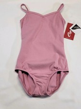 Capezio V-Neck Camisole Leotard Dusty Pink Multi-straps Criss-cross Back SZ IC