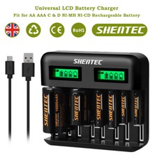 8 Slot LCD Fast Battery Charger For AA AAA C D Rechargeable Ni-MH Ni-CD Battery